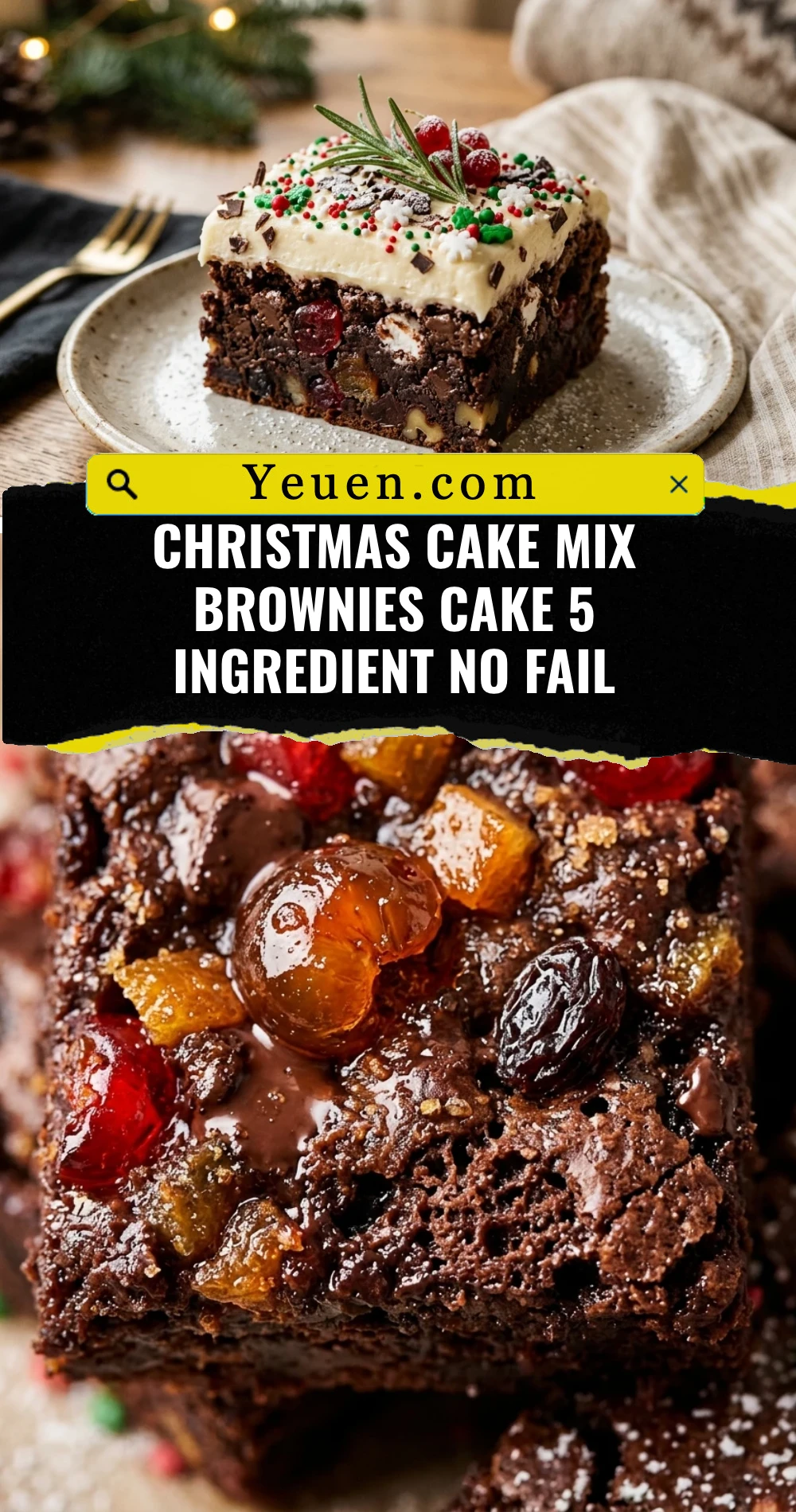 Christmas Cake Mix Brownies Cake 5 Ingredient No Fail