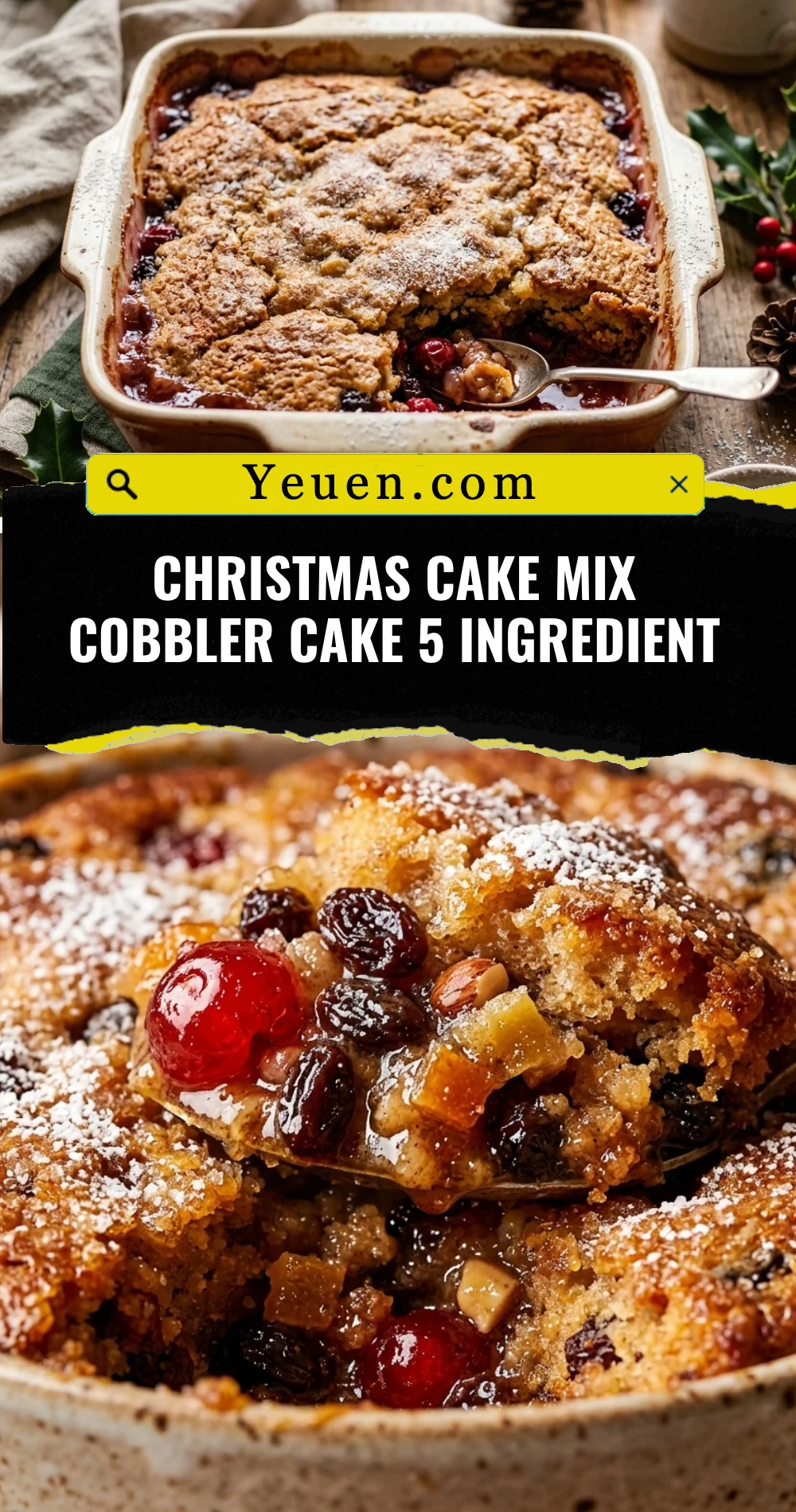 Christmas Cake Mix Cobbler Cake 5 Ingredient