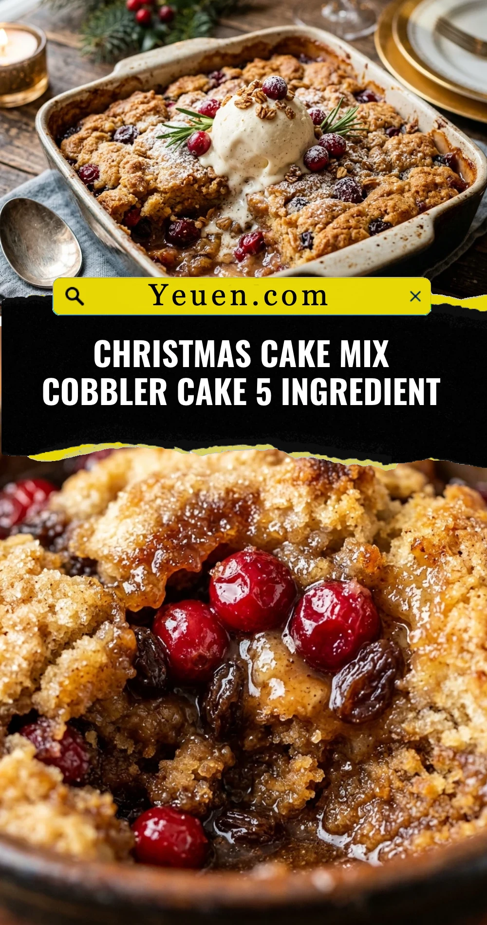 Christmas Cake Mix Cobbler Cake 5 Ingredient