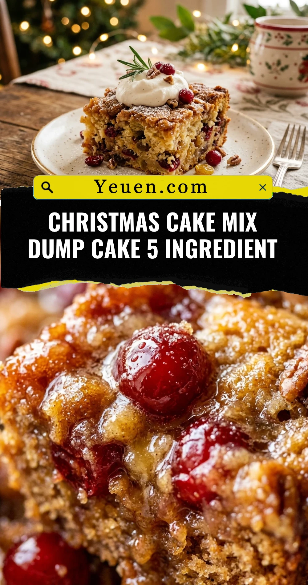 Christmas Cake Mix Dump Cake 5 Ingredient