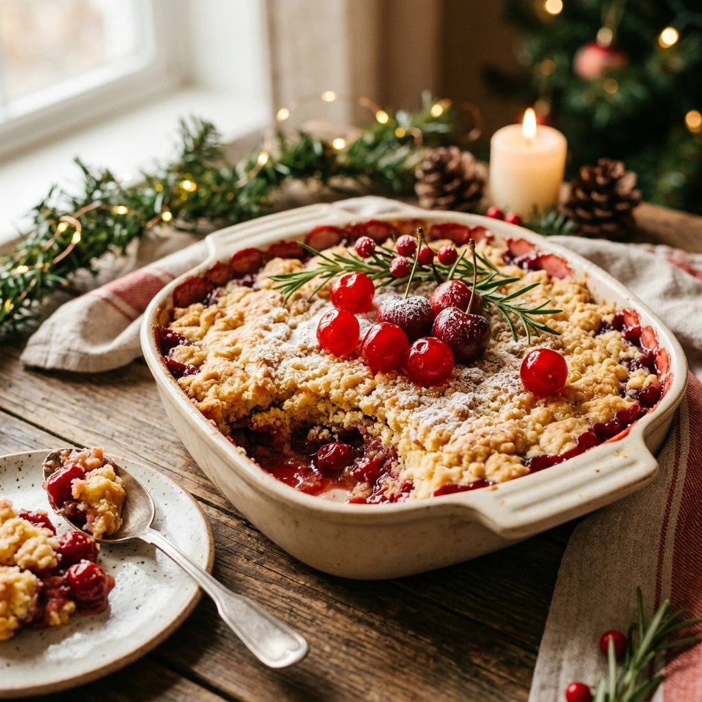 Christmas Cherry Dump Cake Easy 3 Ingredient