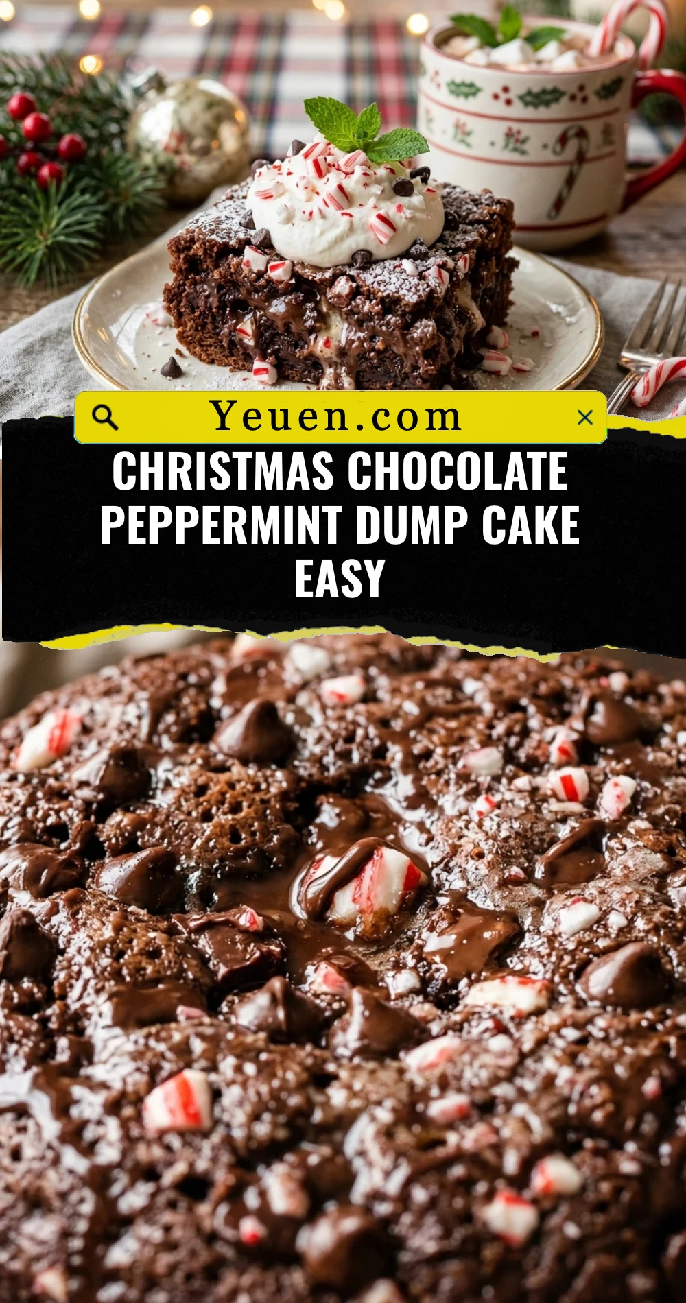 Christmas Chocolate Peppermint Dump Cake Easy