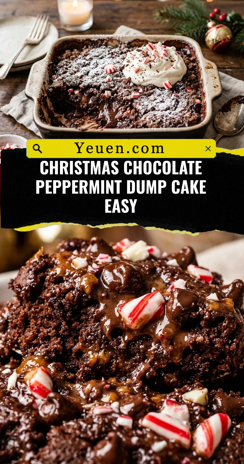 Christmas Chocolate Peppermint Dump Cake Easy