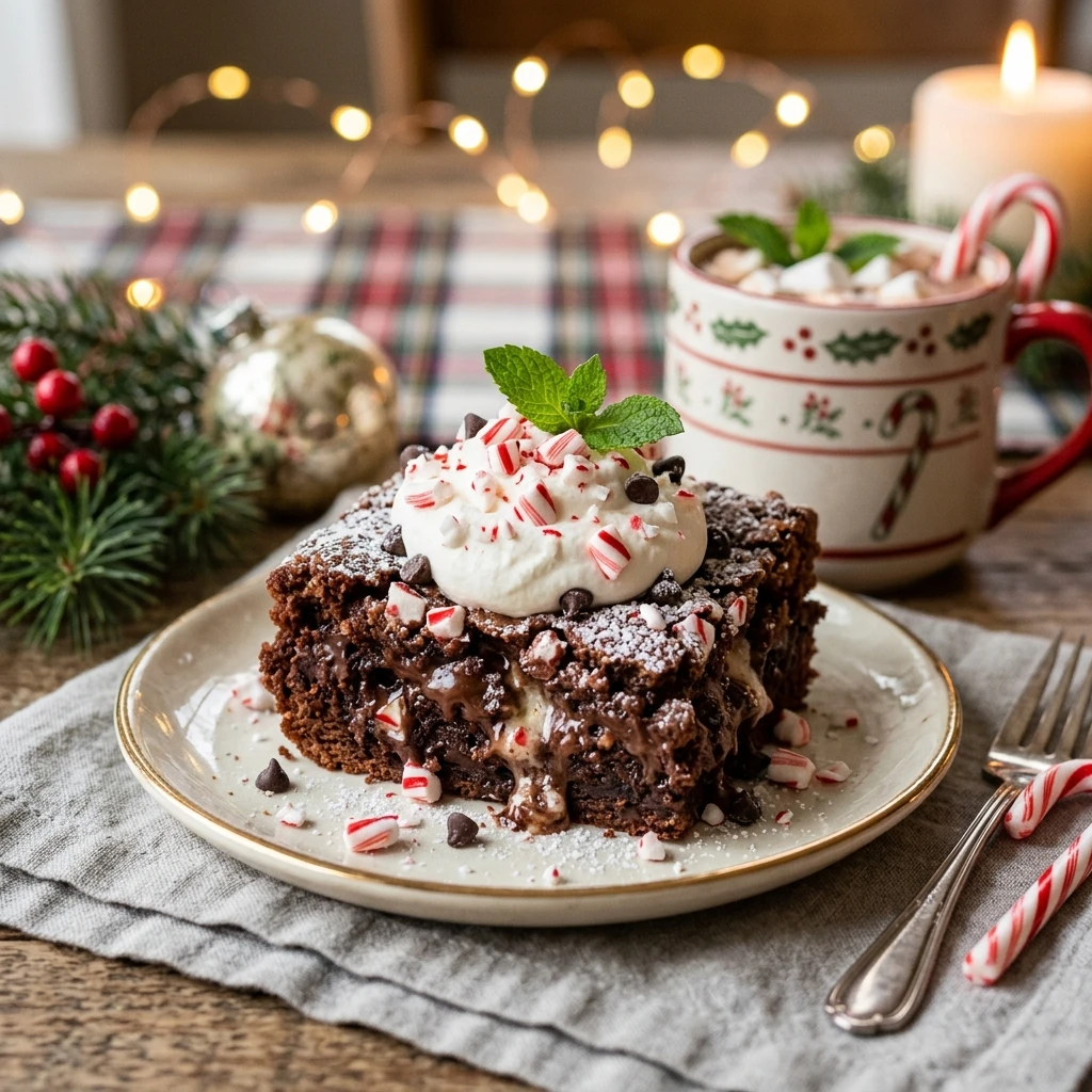 Christmas Chocolate Peppermint Dump Cake Easy