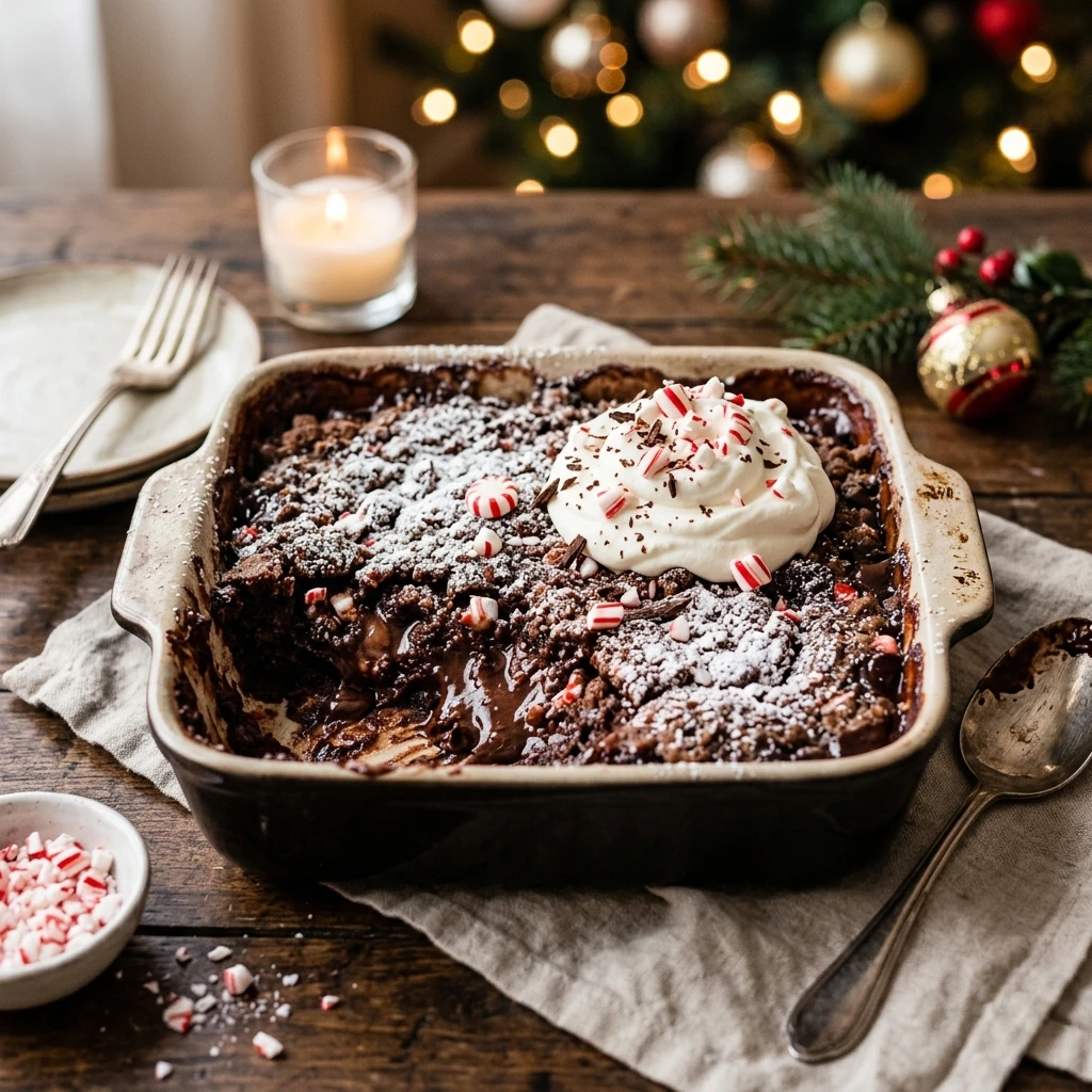 Christmas Chocolate Peppermint Dump Cake Easy