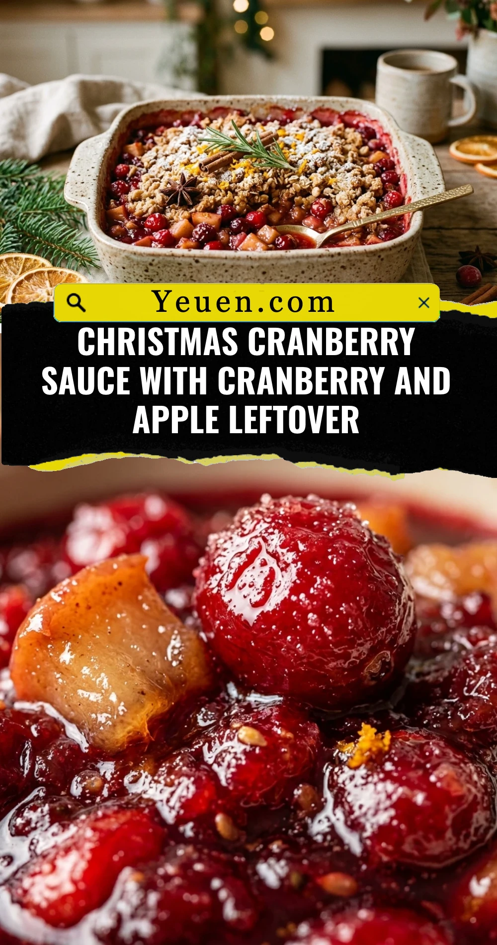 Christmas Cranberry Sauce With Cranberry And Apple Leftover