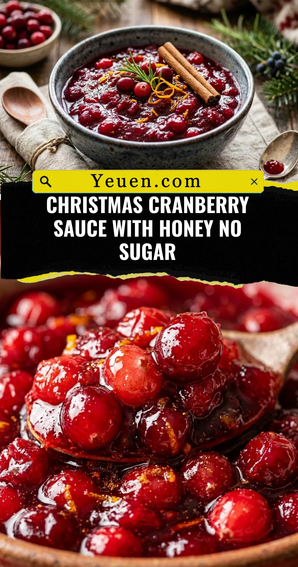 Christmas Cranberry Sauce With Honey No Sugar