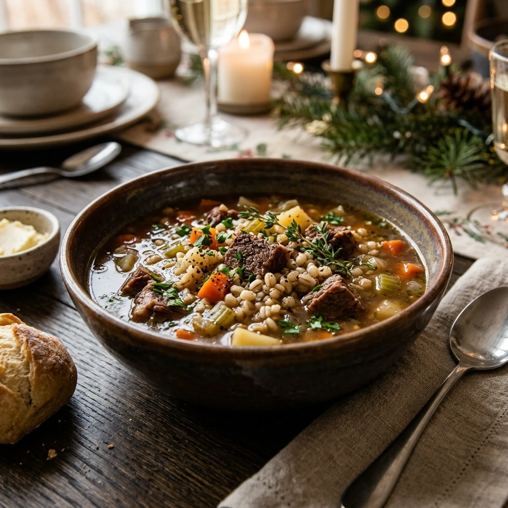 Christmas Crockpot Beef And Barley Soup High Protein Under $20 Feeds A Crowd