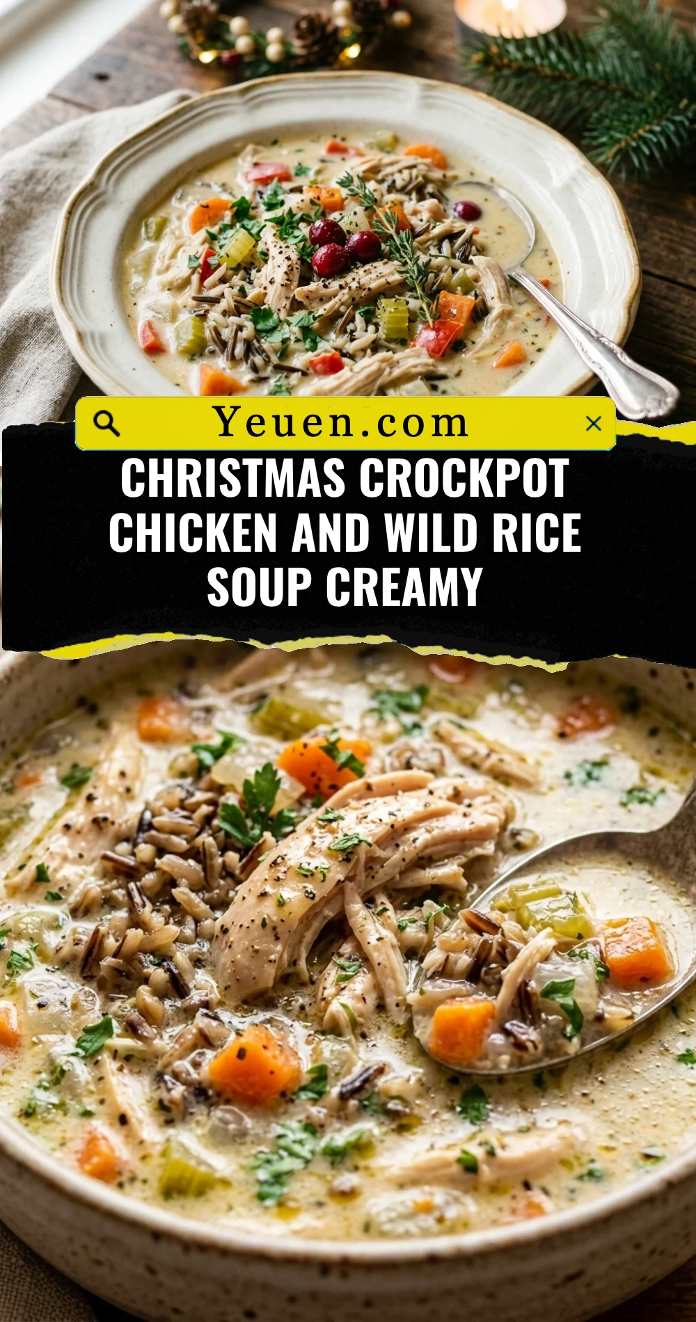 Christmas Crockpot Chicken And Wild Rice Soup Creamy