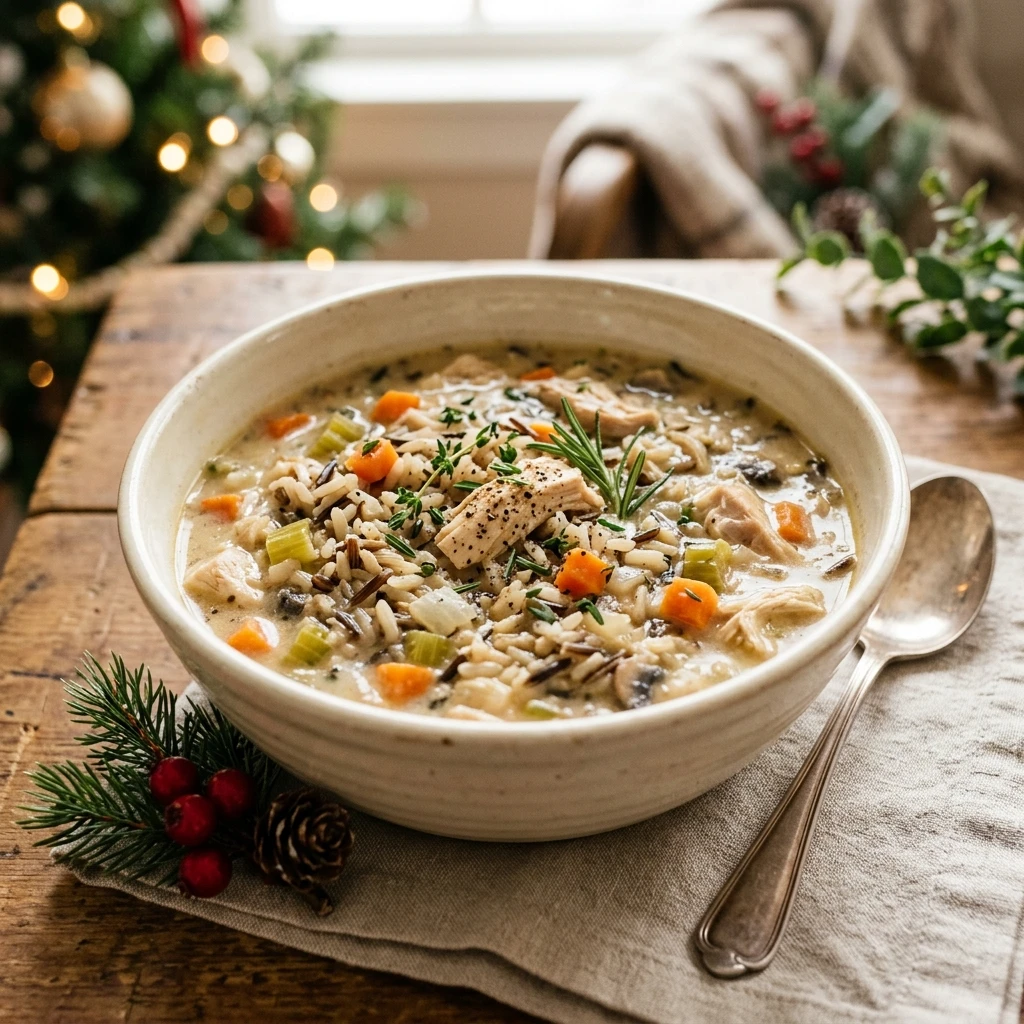 Christmas Crockpot Chicken And Wild Rice Soup Creamy Under $20 Feeds 8