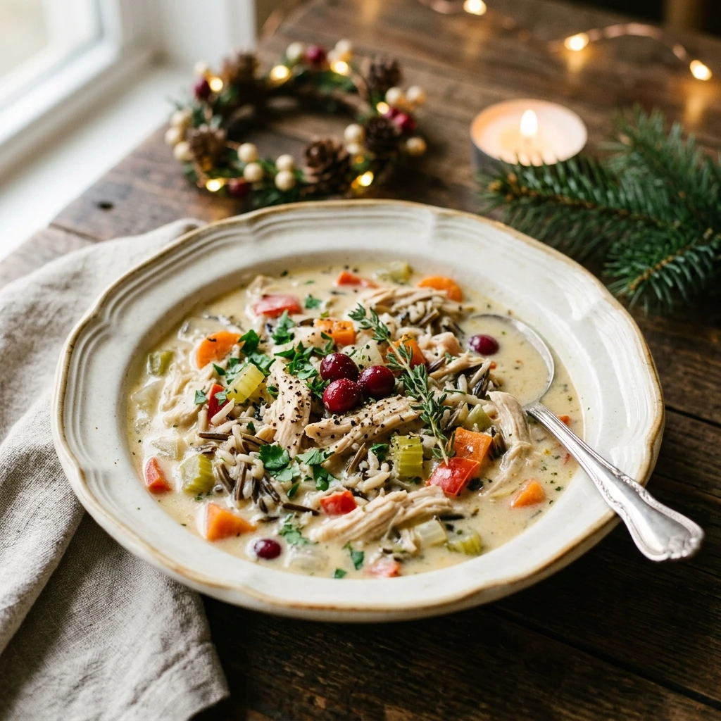 Christmas Crockpot Chicken And Wild Rice Soup Creamy
