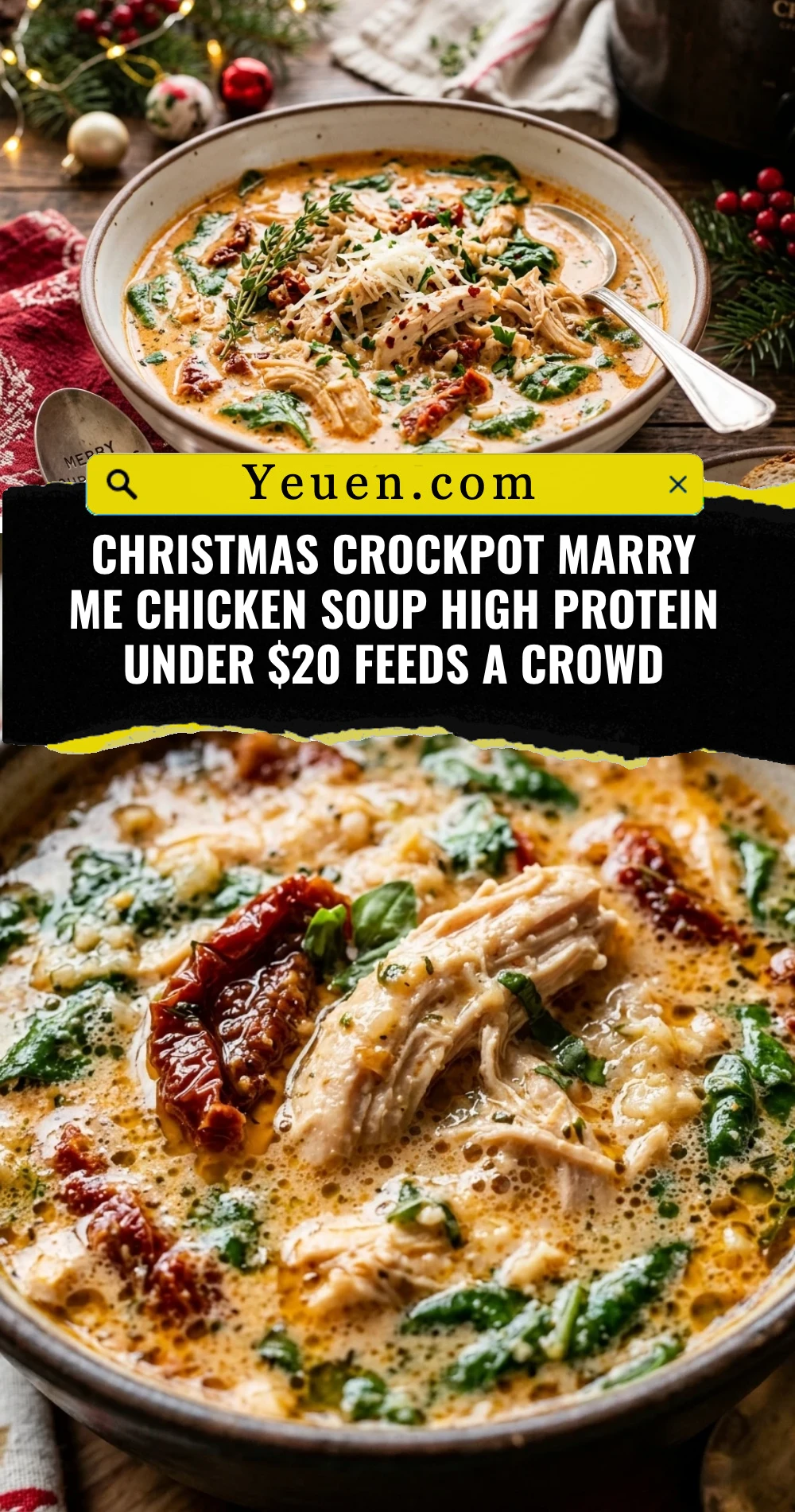 Christmas Crockpot Marry Me Chicken Soup High Protein Under $20 Feeds A Crowd