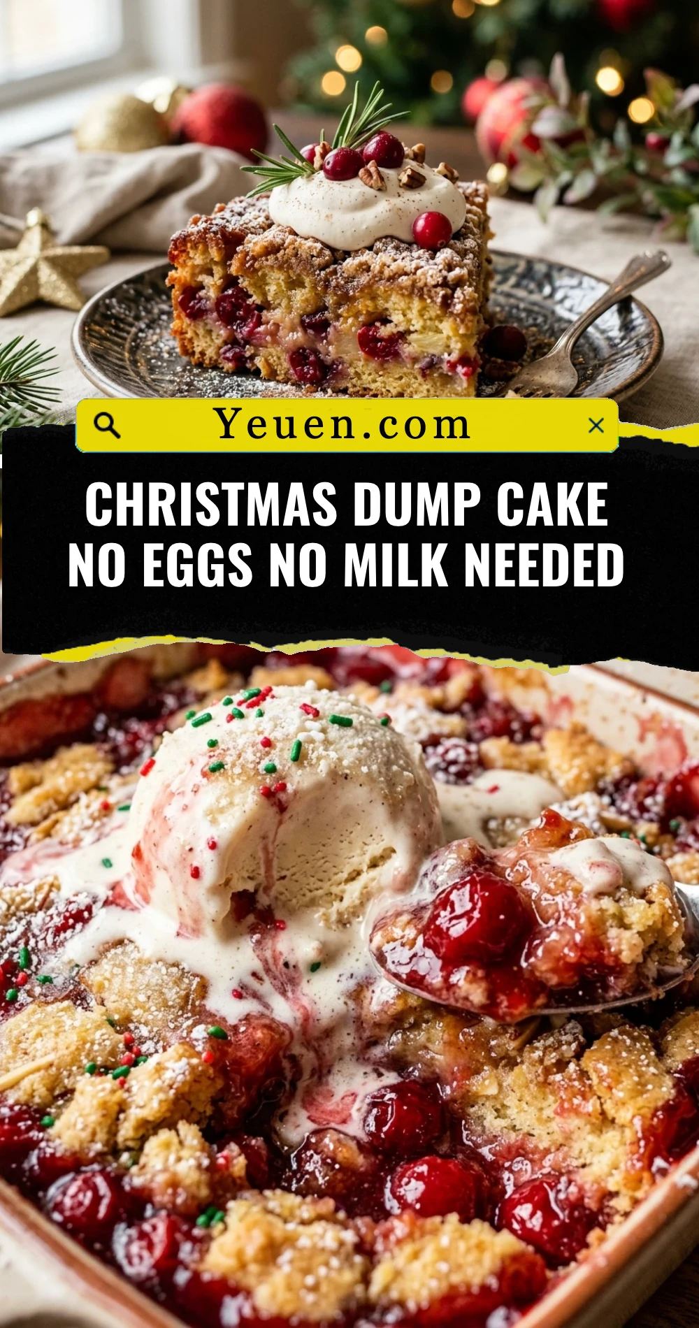 Christmas Dump Cake No Eggs No Milk Needed