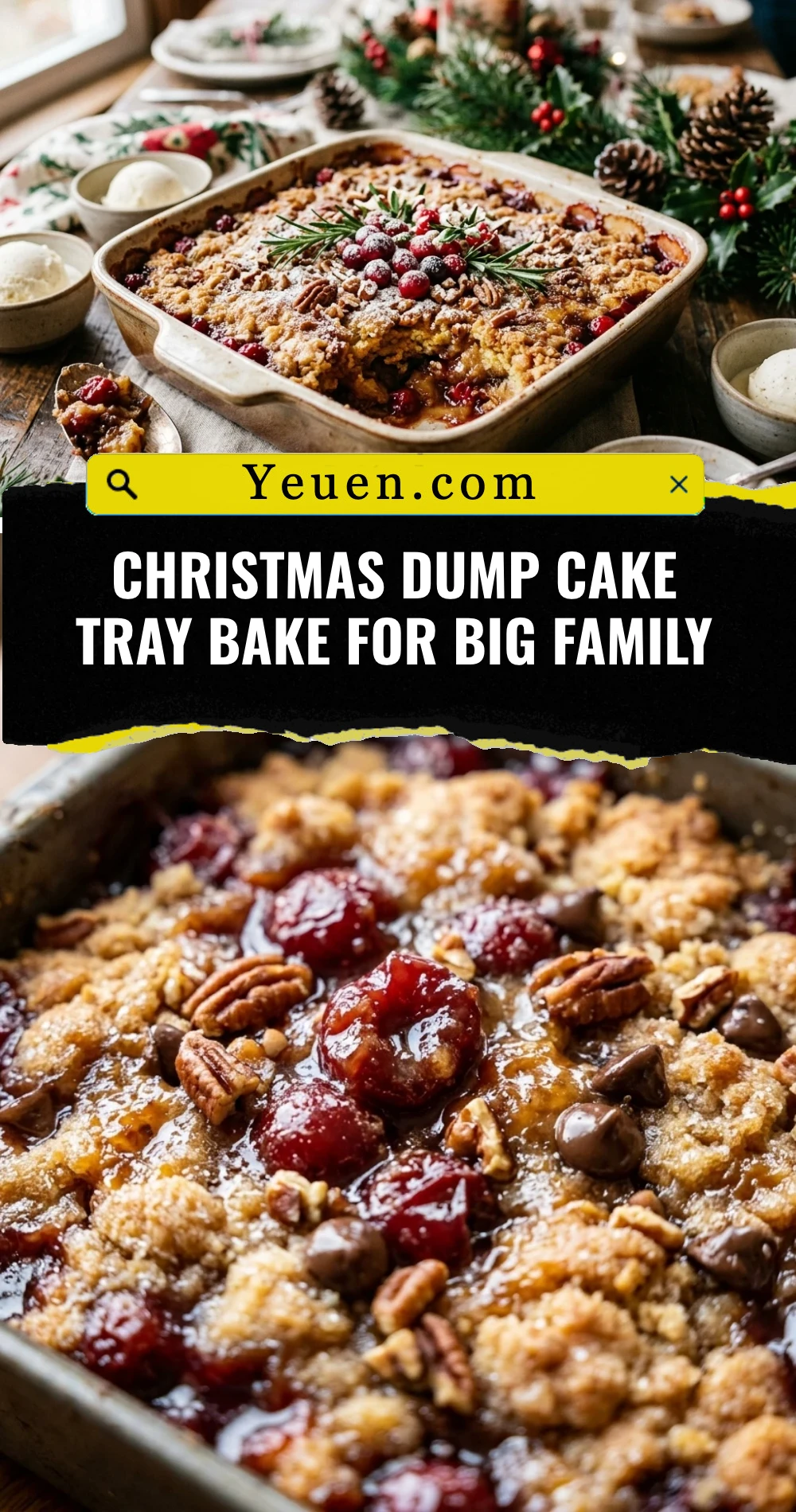 Christmas Dump Cake Tray Bake For Big Family