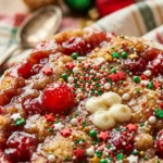 Christmas Dump Cake With Festive Sprinkles For Kids