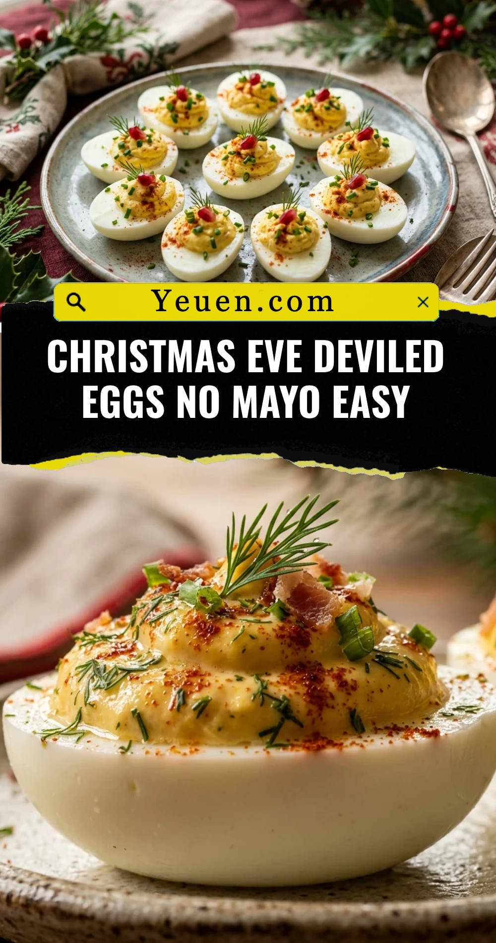 Christmas Eve Deviled Eggs No Mayo Easy