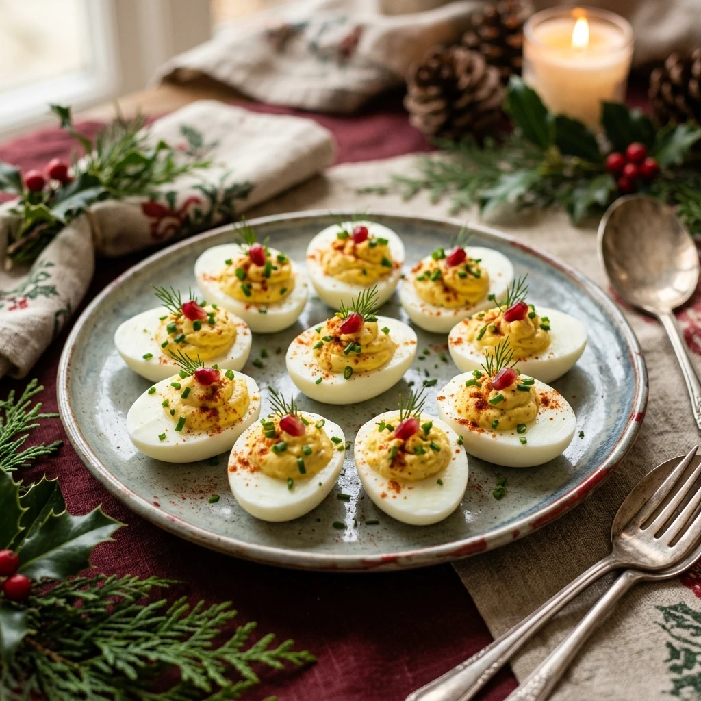 Christmas Eve Deviled Eggs No Mayo Easy