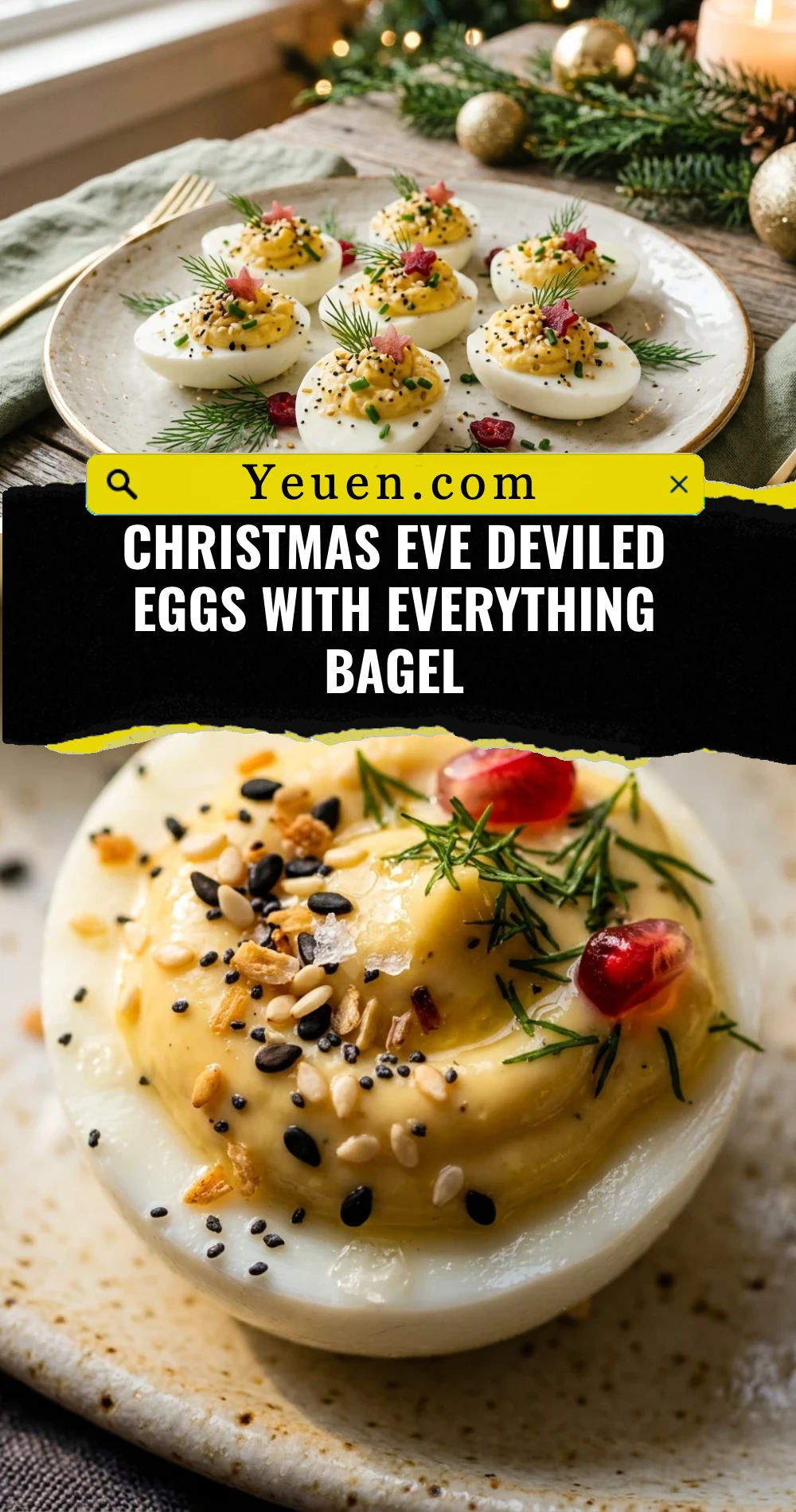 Christmas Eve Deviled Eggs With Everything Bagel