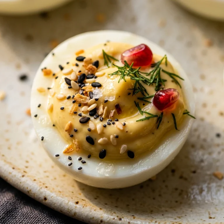 Christmas Eve Deviled Eggs With Everything Bagel