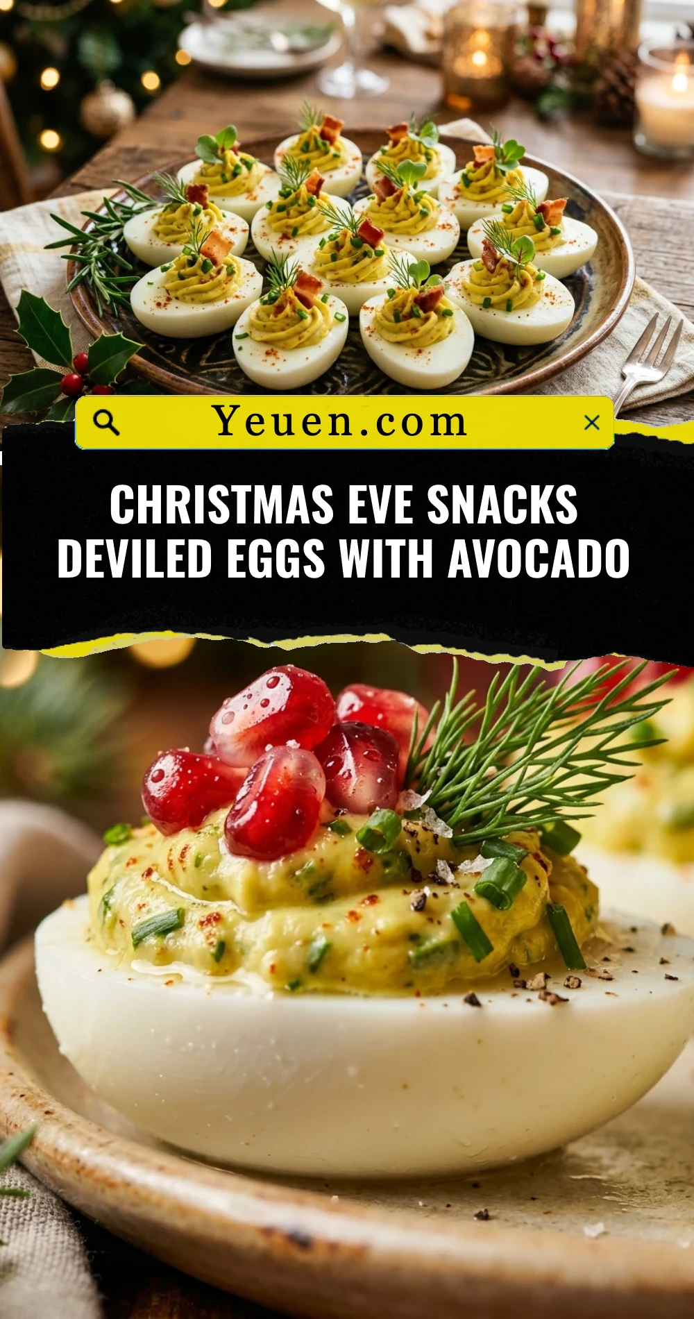 Christmas Eve Snacks Deviled Eggs With Avocado