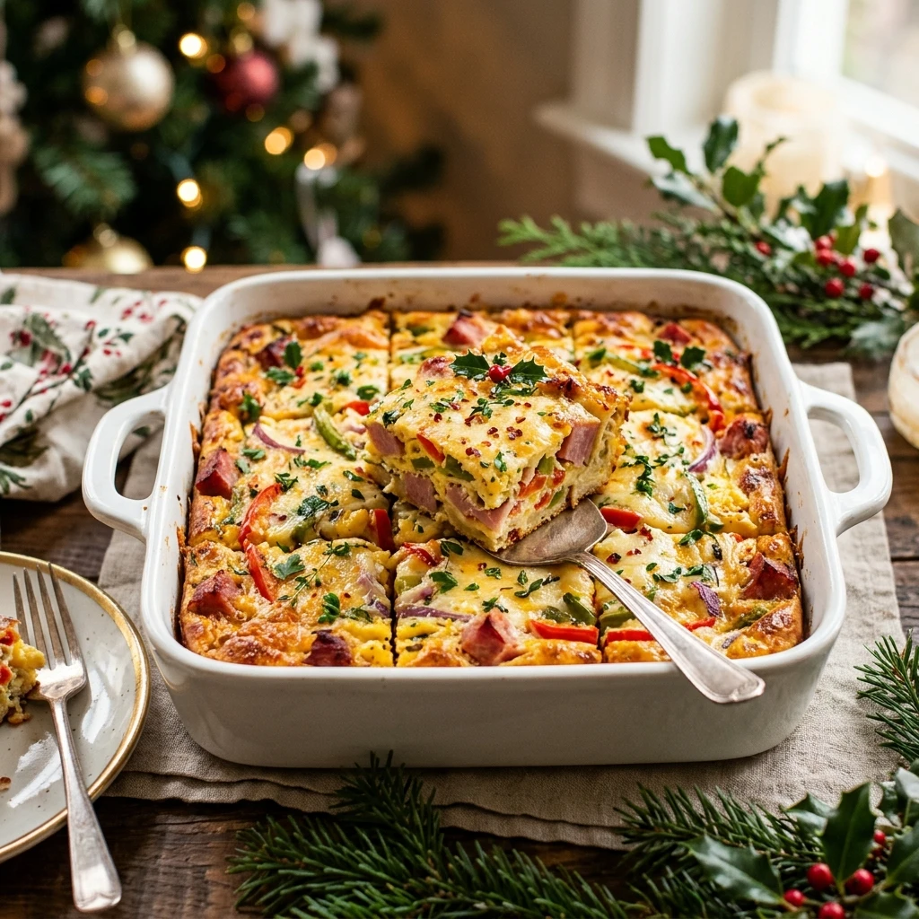 Christmas Ham Egg Casserole Make Ahead Easy Feed A Crowd