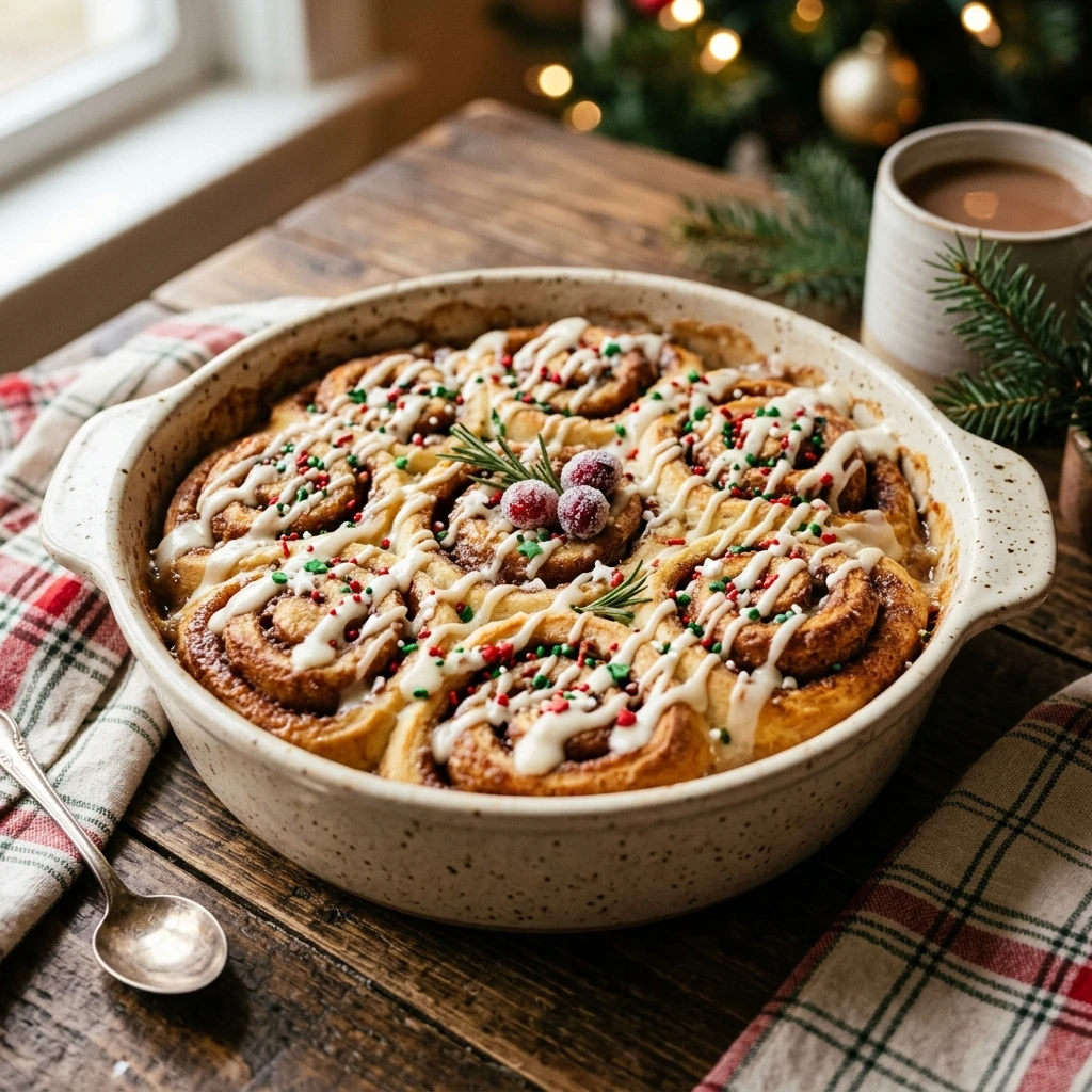 Christmas Morning Cinnamon Roll Casserole 3 Ingredients