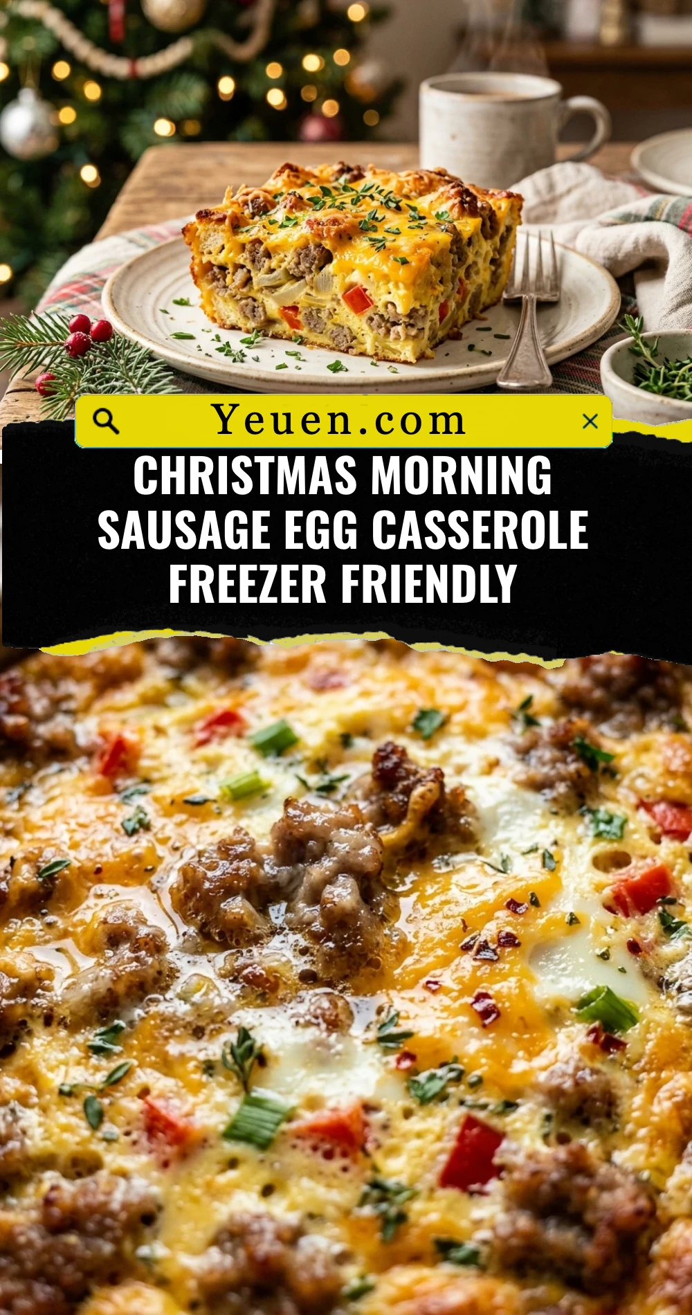 Christmas Morning Sausage Egg Casserole Freezer Friendly