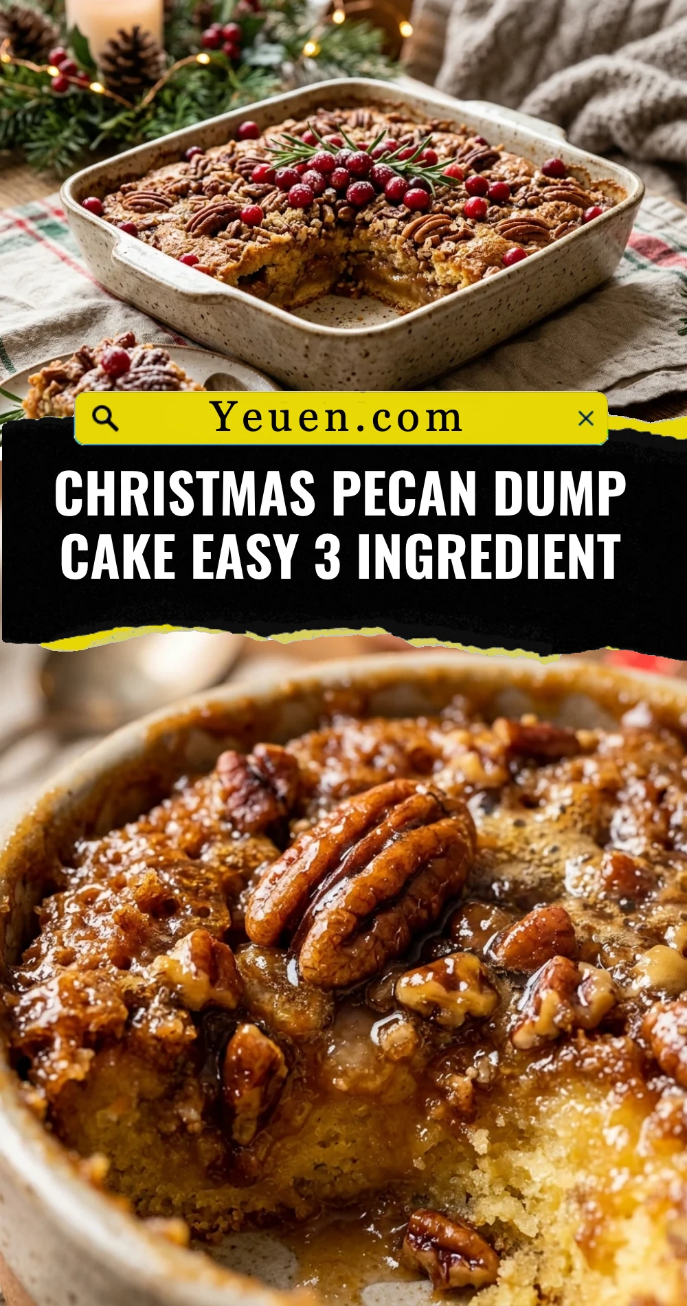 Christmas Pecan Dump Cake Easy 3 Ingredient