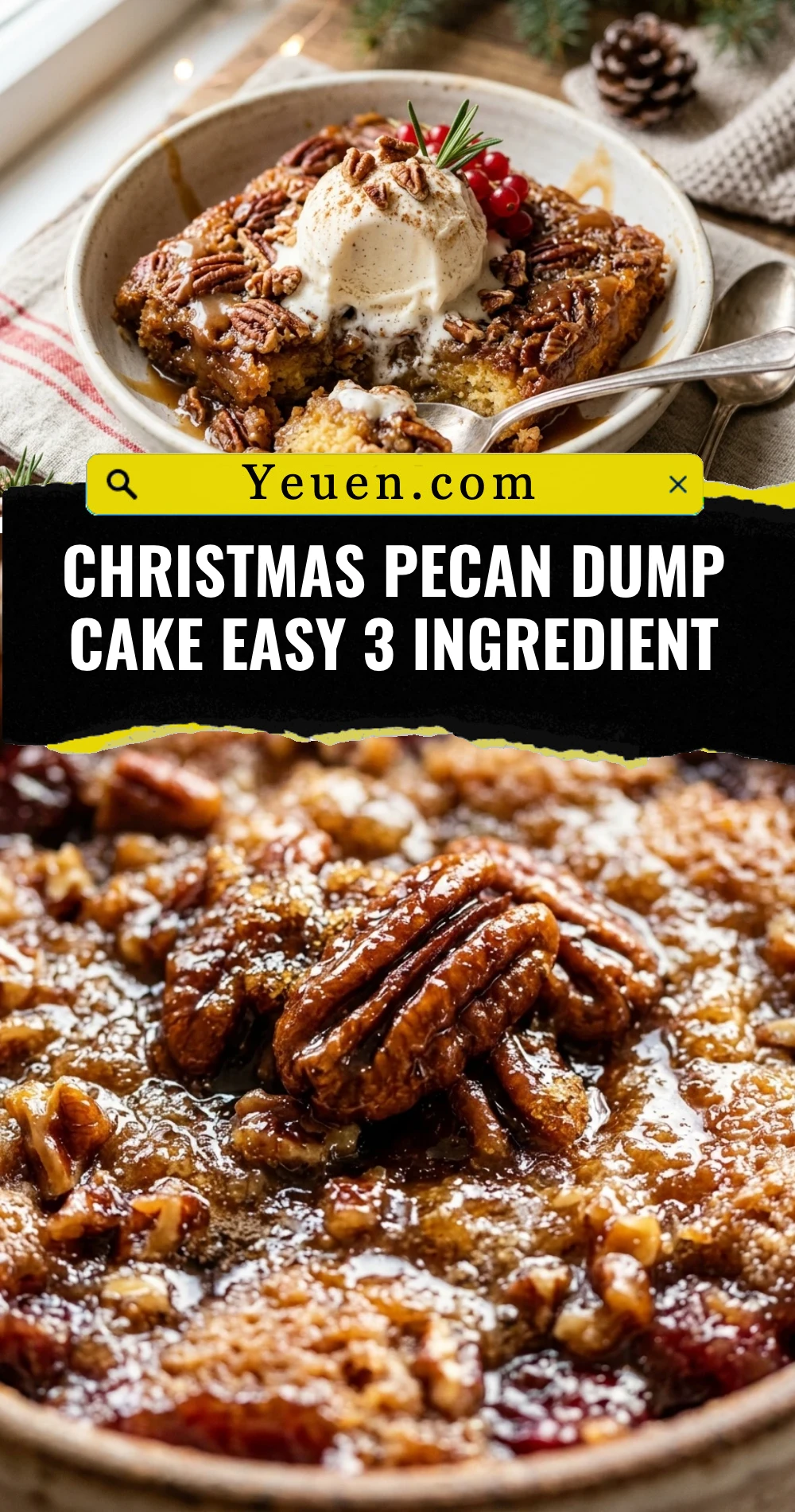 Christmas Pecan Dump Cake Easy 3 Ingredient