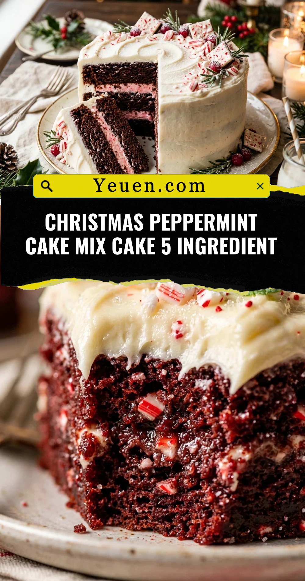 Christmas Peppermint Cake Mix Cake 5 Ingredient