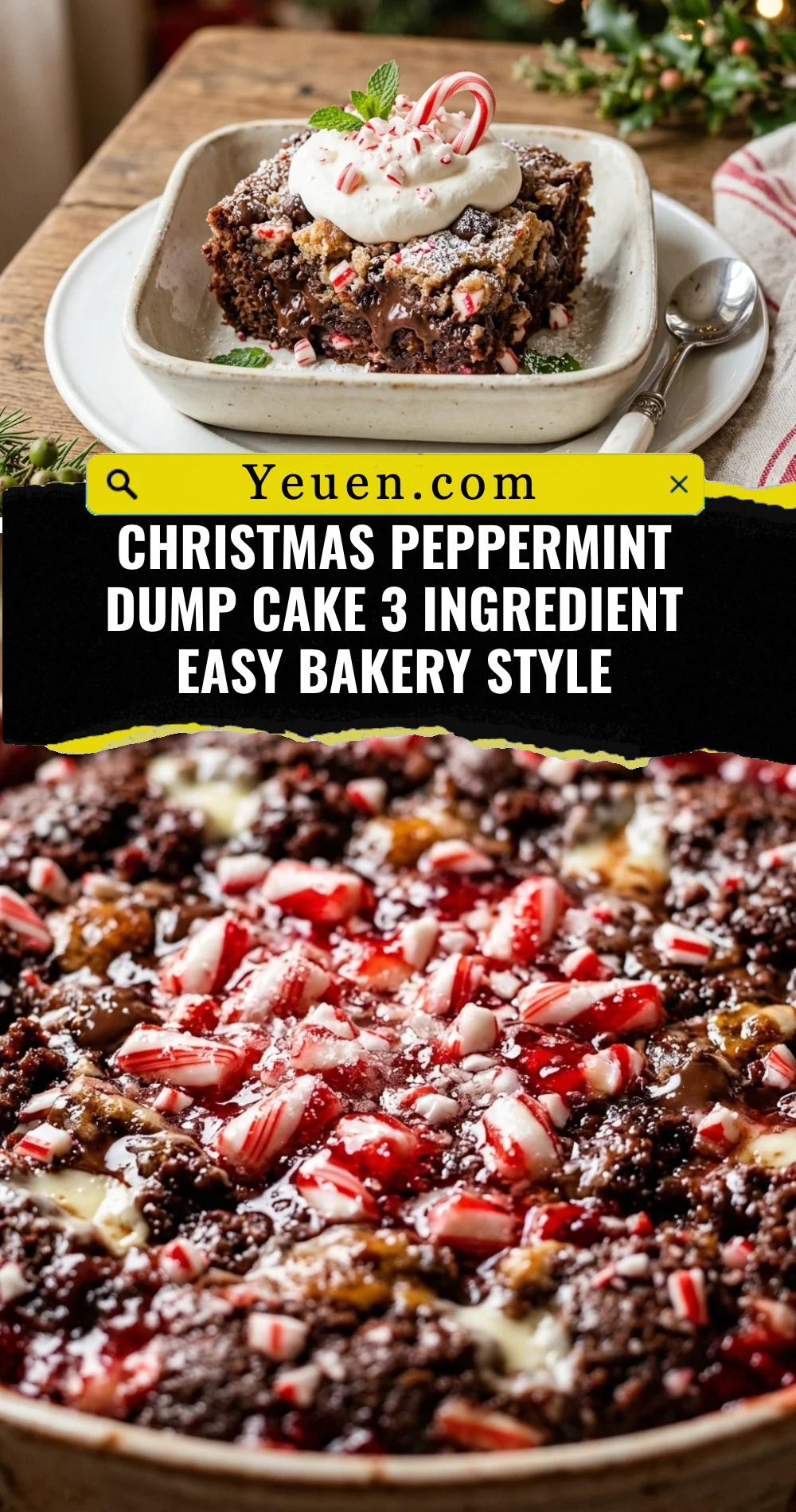Christmas Peppermint Dump Cake 3 Ingredient Easy Bakery Style