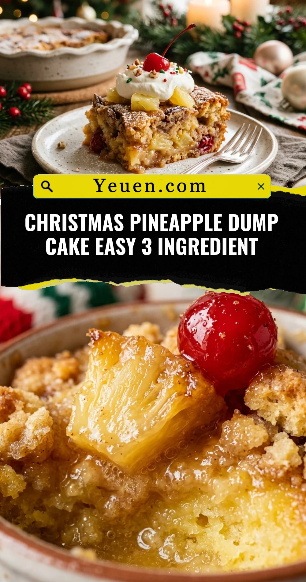 Christmas Pineapple Dump Cake Easy 3 Ingredient