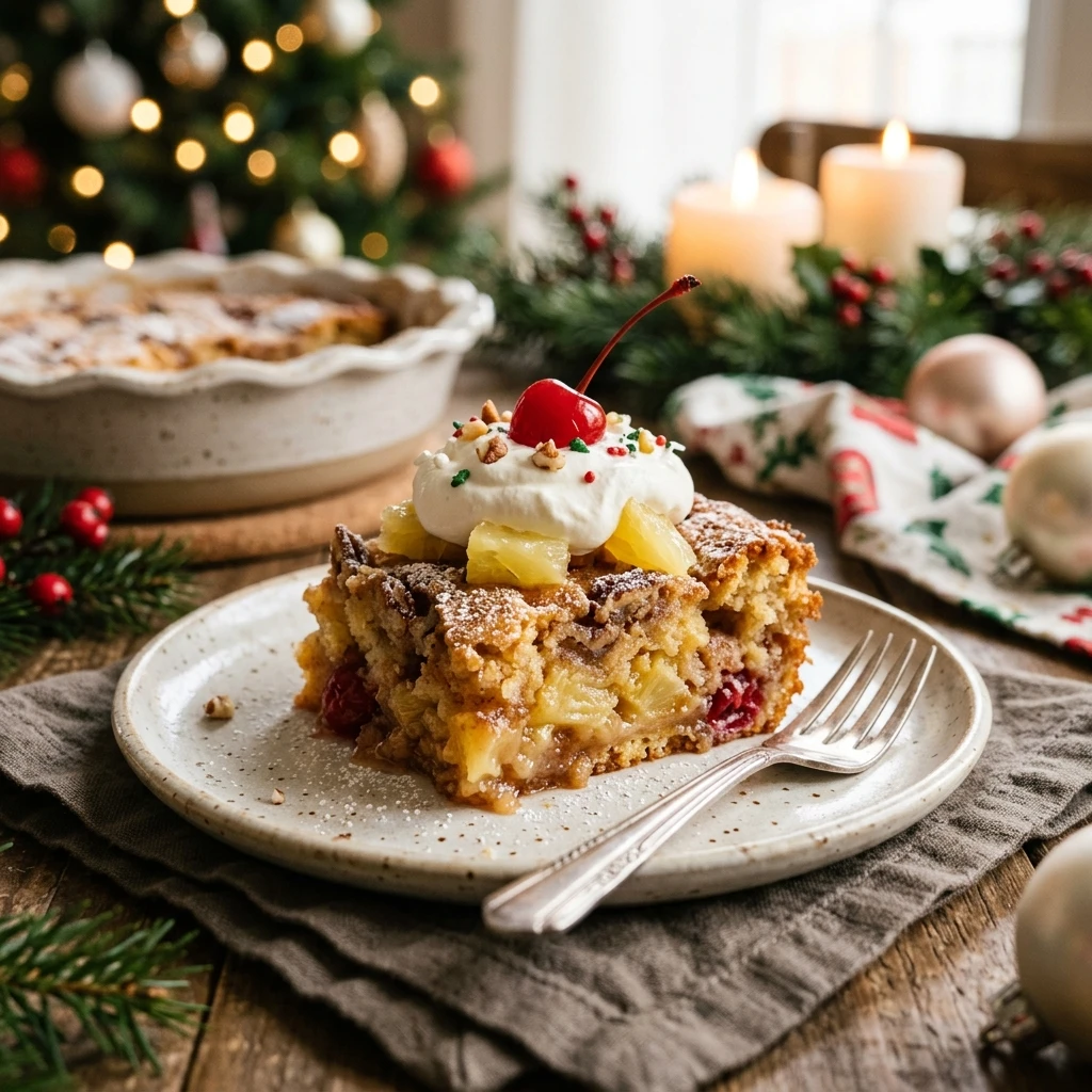 Christmas Pineapple Dump Cake Easy 3 Ingredient