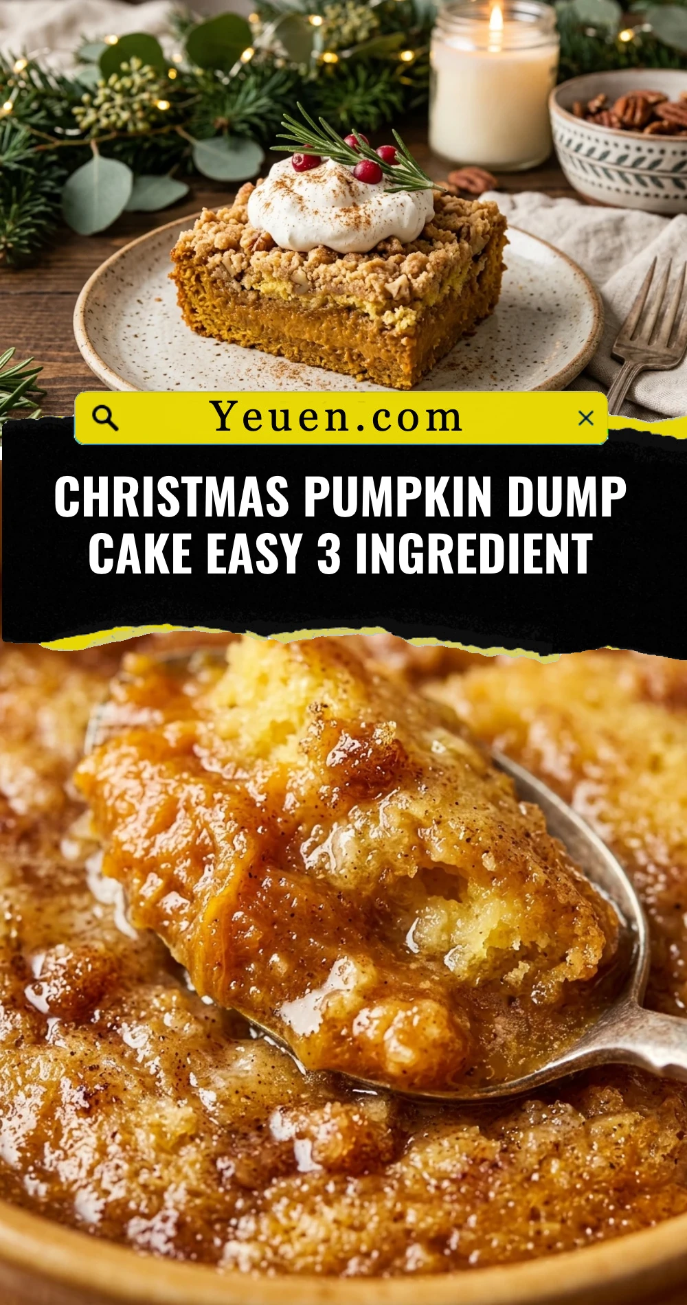 Christmas Pumpkin Dump Cake Easy 3 Ingredient