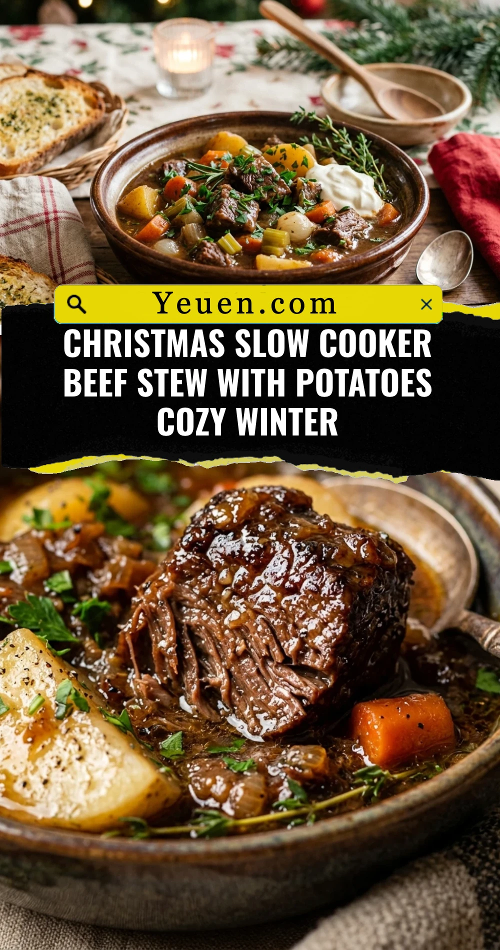 Christmas Slow Cooker Beef Stew With Potatoes Cozy Winter