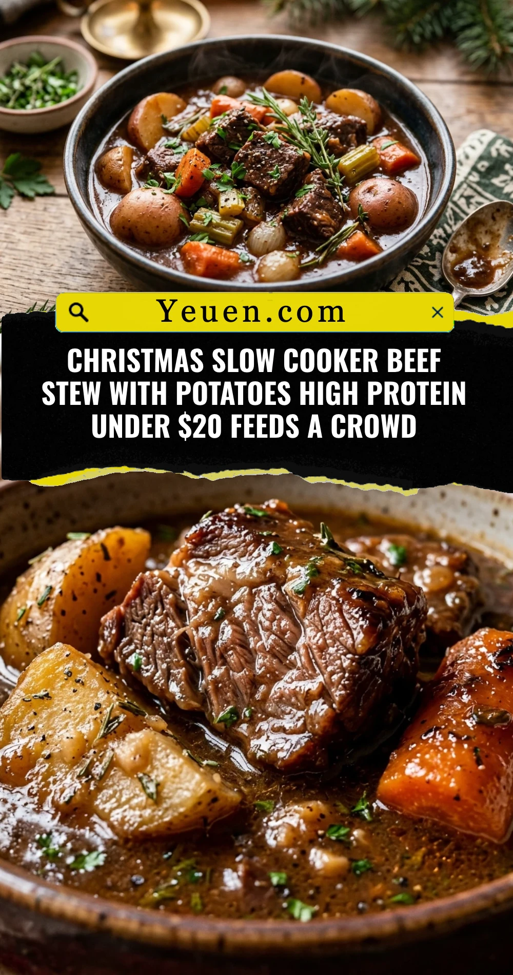 Christmas Slow Cooker Beef Stew With Potatoes High Protein Under $20 Feeds A Crowd