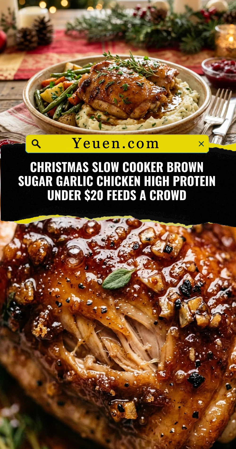 Christmas Slow Cooker Brown Sugar Garlic Chicken High Protein Under $20 Feeds A Crowd
