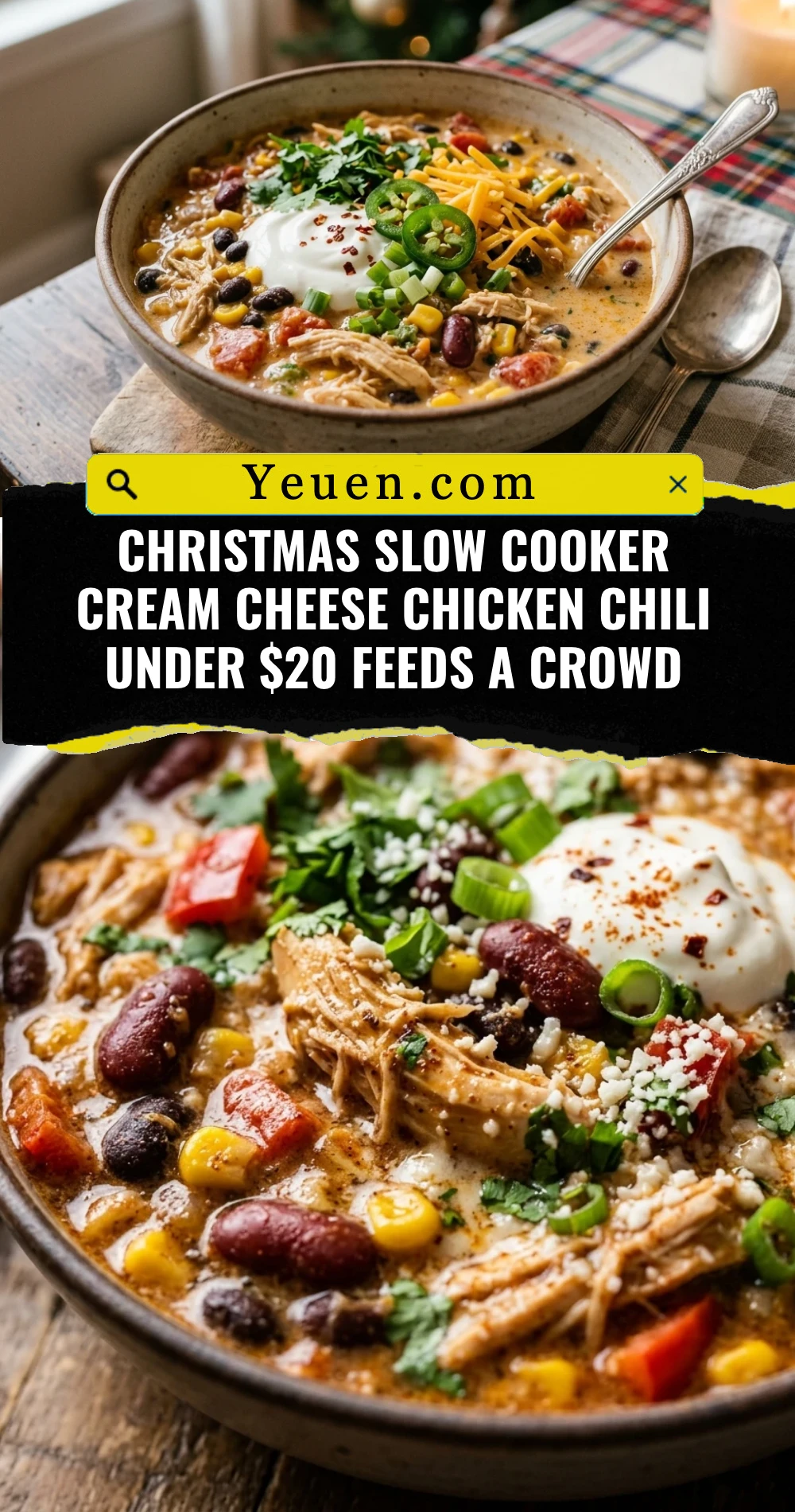 Christmas Slow Cooker Cream Cheese Chicken Chili Under $20 Feeds A Crowd