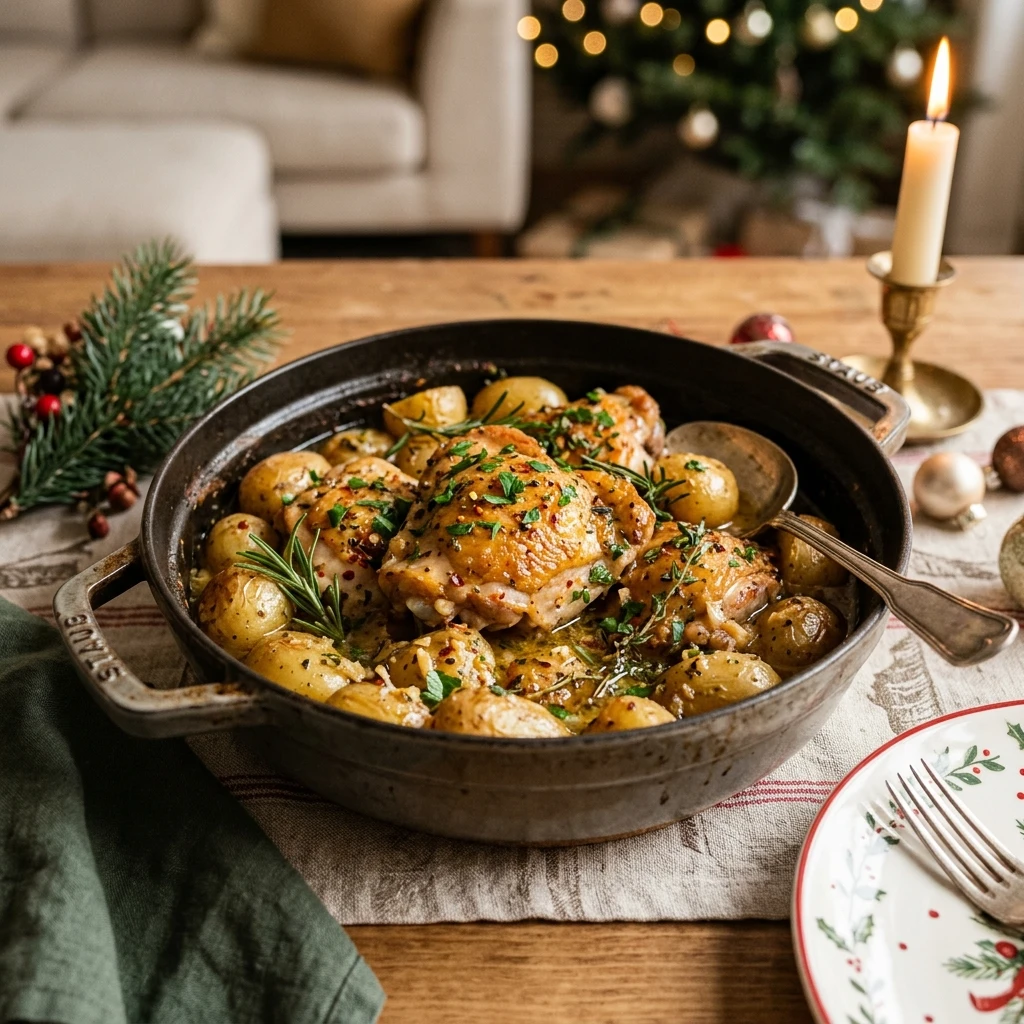 Christmas Slow Cooker Garlic Butter Chicken And Potatoes Under $20 Feeds 8