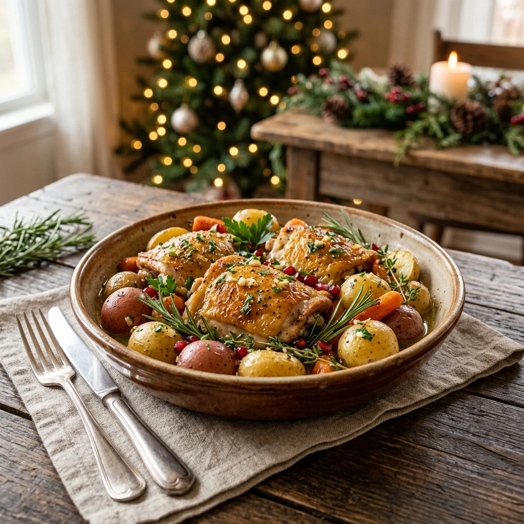 Christmas Slow Cooker Garlic Butter Chicken And Potatoes