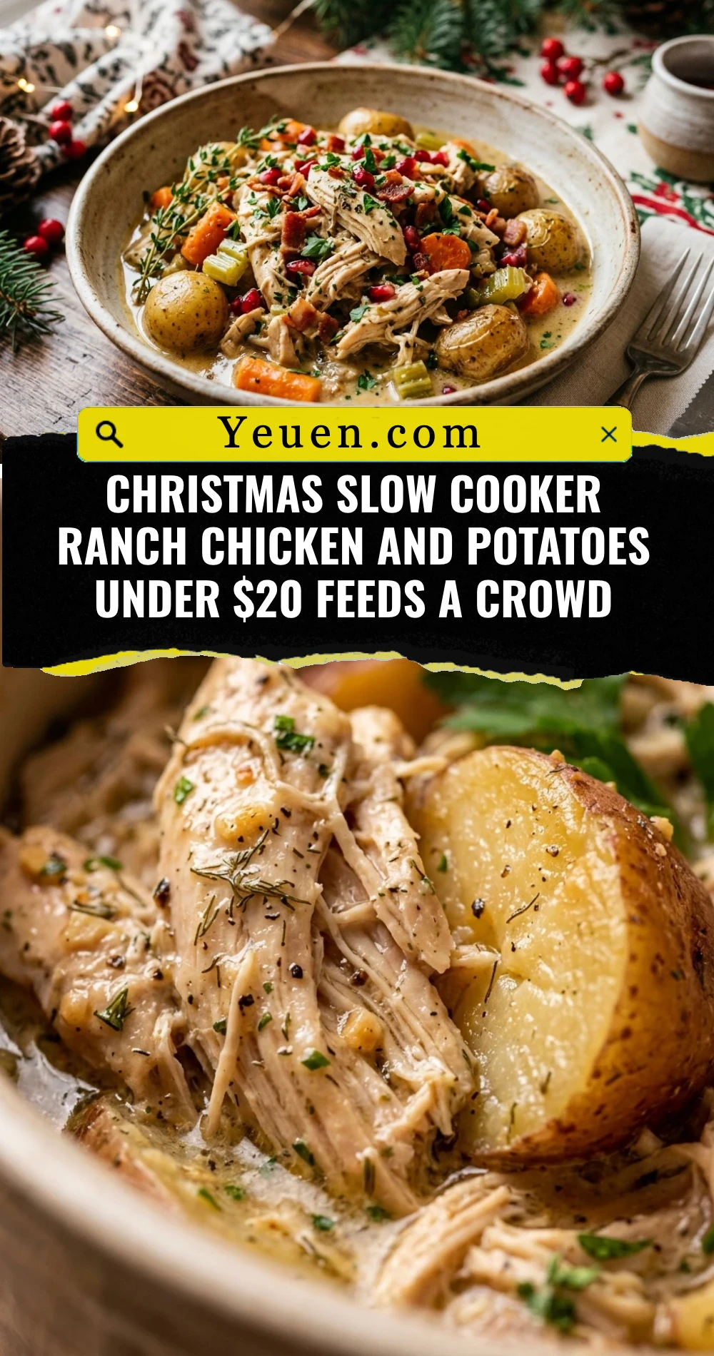 Christmas Slow Cooker Ranch Chicken And Potatoes Under $20 Feeds A Crowd
