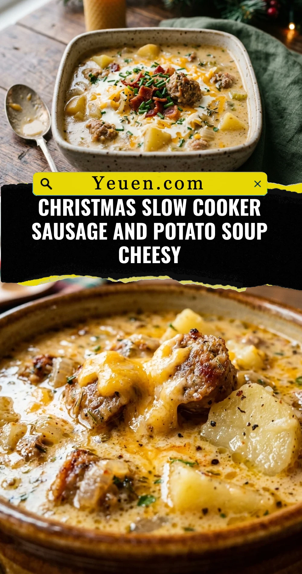 Christmas Slow Cooker Sausage And Potato Soup Cheesy