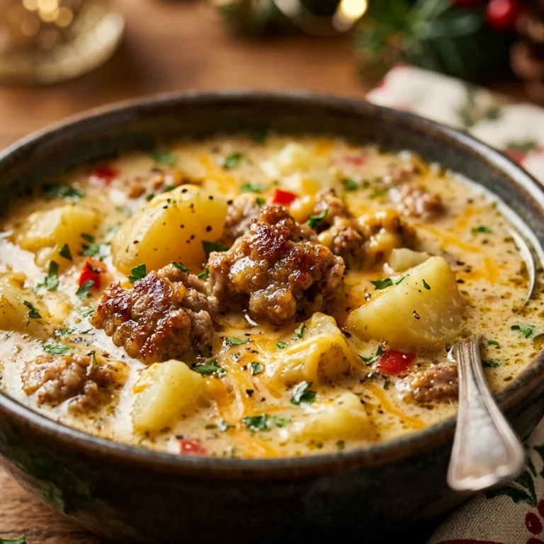 Christmas Slow Cooker Sausage And Potato Soup Cheesy Under $20 Feeds A Crowd