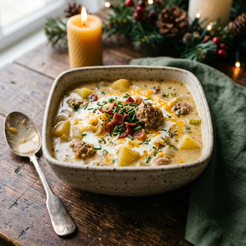 Christmas Slow Cooker Sausage And Potato Soup Cheesy