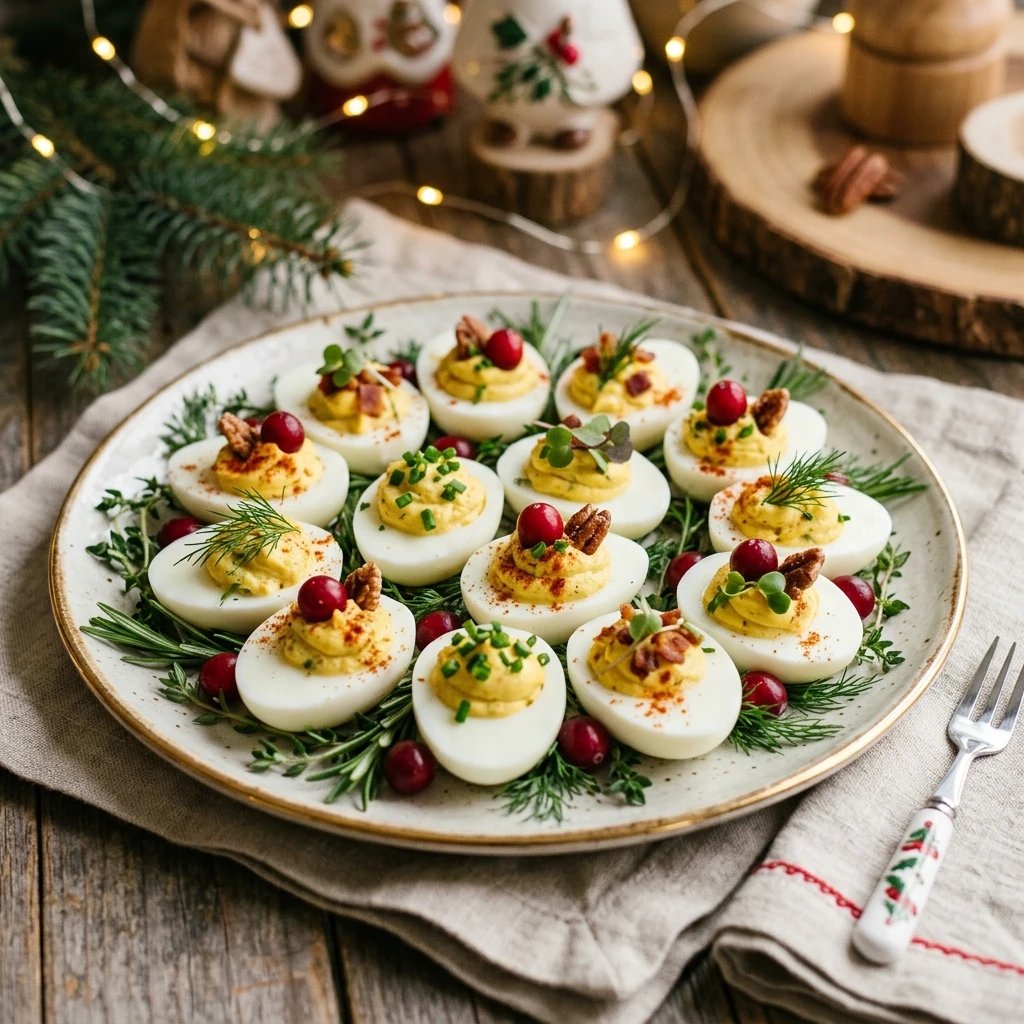 Christmas Snacks Deviled Eggs That Look Fancy