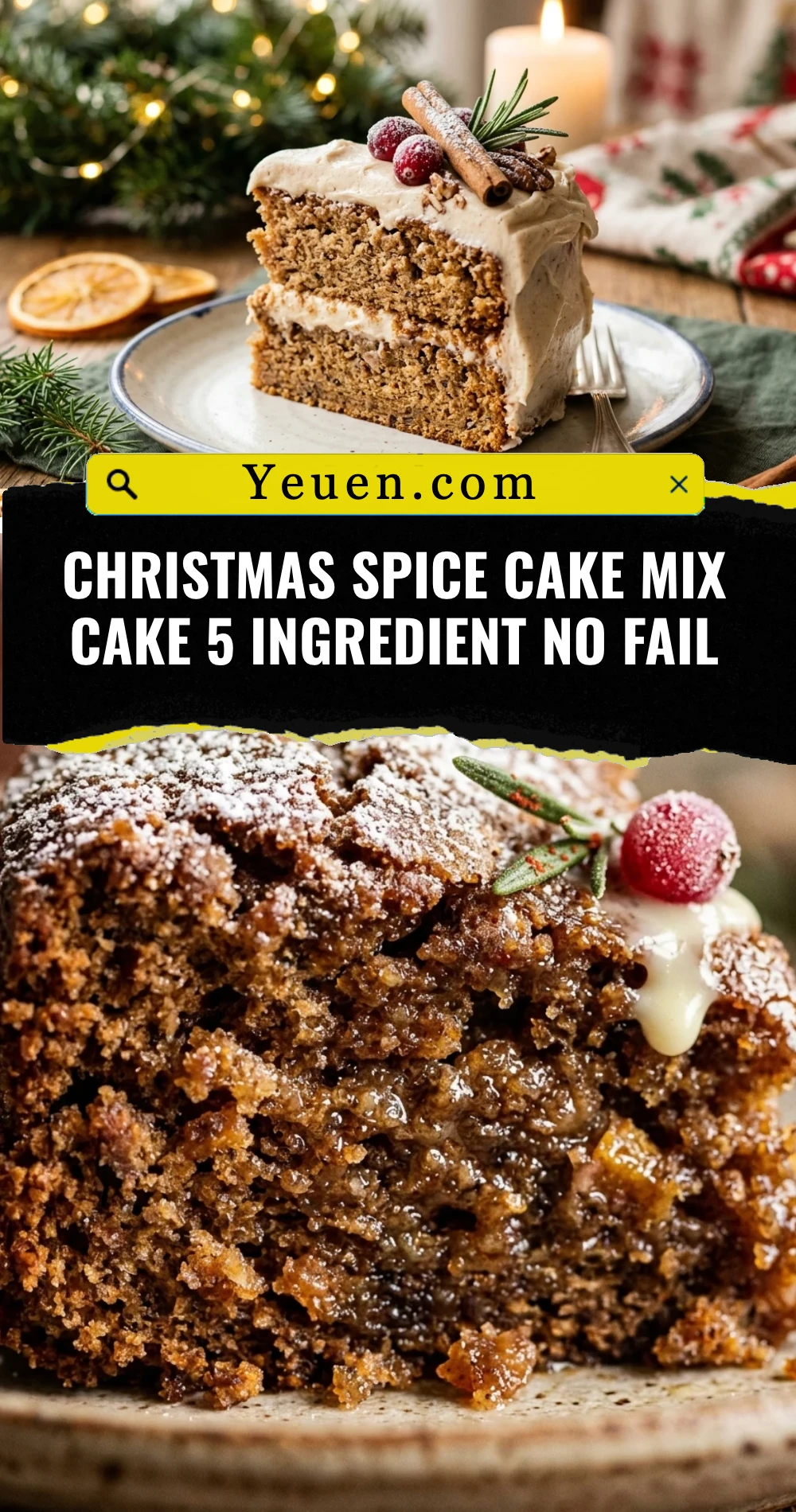 Christmas Spice Cake Mix Cake 5 Ingredient No Fail