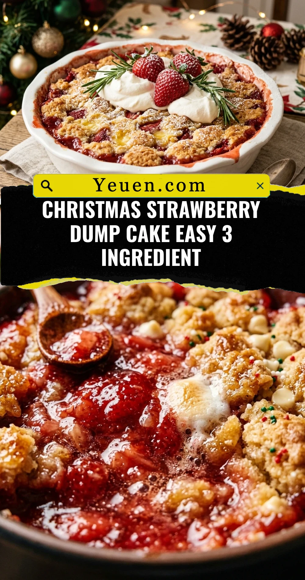 Christmas Strawberry Dump Cake Easy 3 Ingredient
