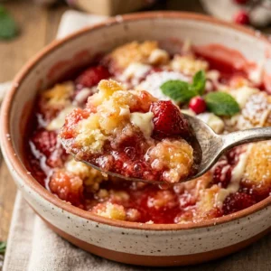Christmas Strawberry Dump Cake Easy 3 Ingredient