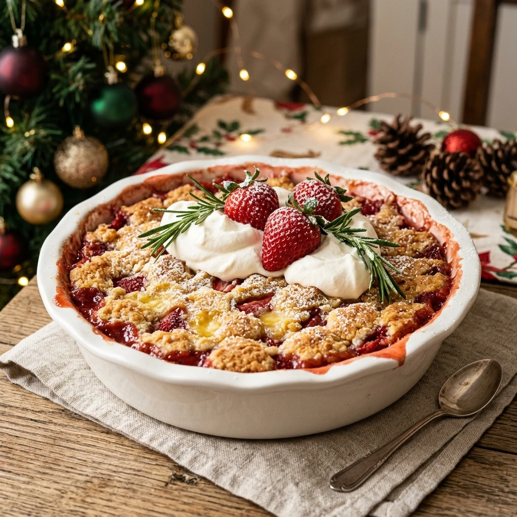 Christmas Strawberry Dump Cake Easy 3 Ingredient