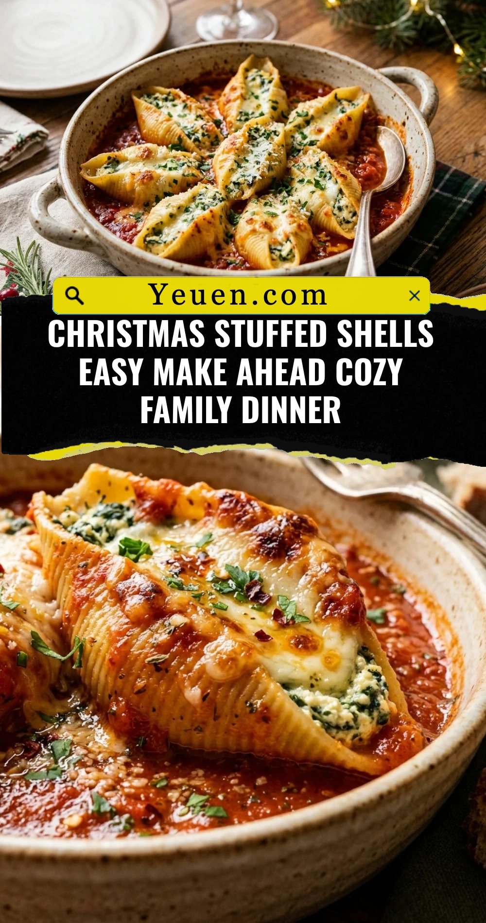 Christmas Stuffed Shells Easy Make Ahead Cozy Family Dinner